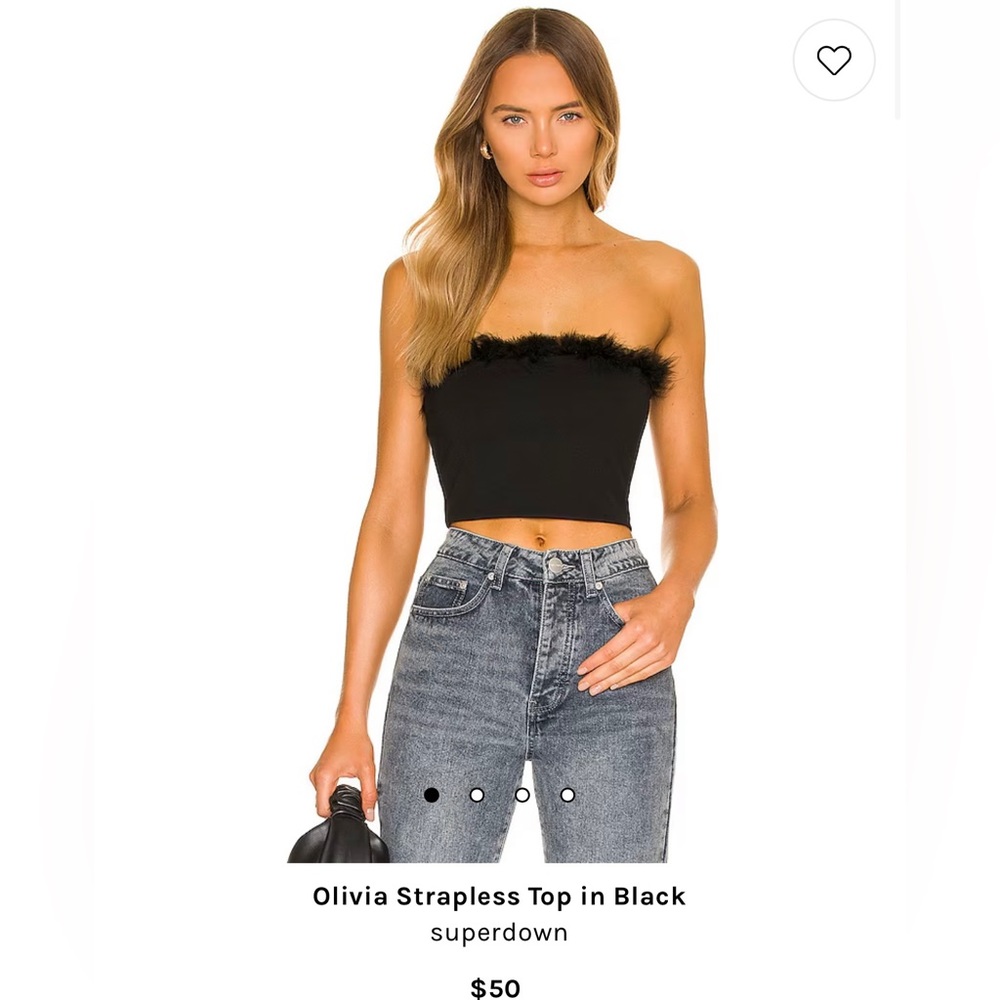 Black strapless top